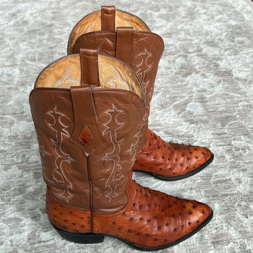 Genuine Ostrich Full Quill Leather Western Boots - Picture 14 of 14